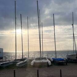 Der Strand am rockalot nach dem Aufwachen