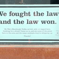 Titos HQ tasting room. Too funny!