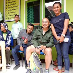 Posing with the school teachers.
