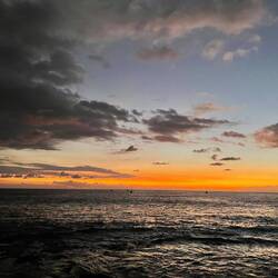 Sonnenuntergang in Kona auf dem Weg zum Hostel