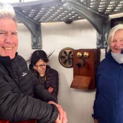 At the top of Bruny Lighthouse.