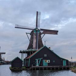 The cloth fan blades are getting unrolled on this one. A guy is working on the bottom blade.