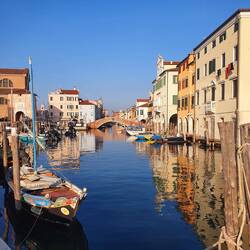 Kanäle und Fischerboote in Chioggia