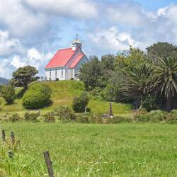 This lovely wee church is just out of Ahipara and freshly painted
