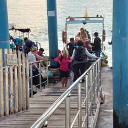 Water taxi to get from pier to the ferry/speedboat