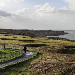 Cliffs of Omaha Beach. You can still see the bomb craters.