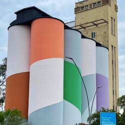 Im Turm neben den Silos befindet sich die Ausstellung. Die Aussicht von ganz oben ist herrlich.