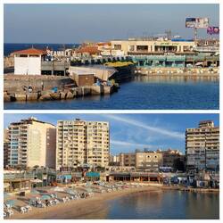 A typical entertainment area on the beach side of The Corniche