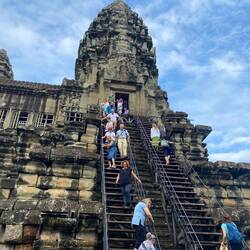 Climbed the very steep 37 "steps to heaven" to get to the top