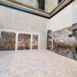 Some reproduction Babylonian sculptures.