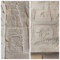 Hadrian's Gate reliefs; The Origin of The Nile / Crown presented to Horus