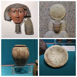 Some small exhibits inside the Nubia Museum