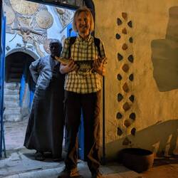 Andrew holding a Baby Crocodile (really!)