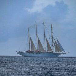 Schooner from the beach at the resort.