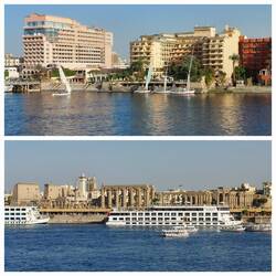Arrival at Luxor; View / Luxor Temple