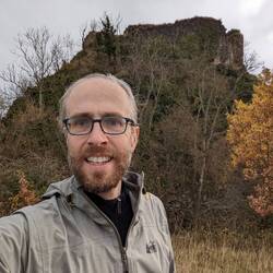 Dave and the Château. Do I look tired? I felt tired.