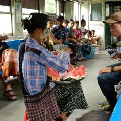 Scenes from the ride on the Yangon Circular Railway.