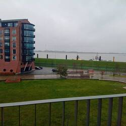 Blick vom Hotel "Im Jaich" auf den Weser Deich
