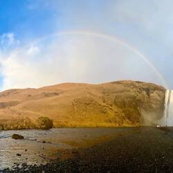 Perfektes Timing am Skógafoss