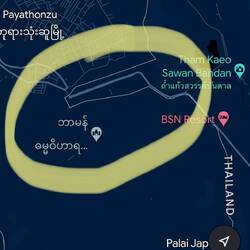 Die thaiälndische Sackgasse als Grenzverlauf.