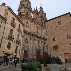 University's La Clerecía (center) and Casa de las Conchas or House of Shells or the Library (right)