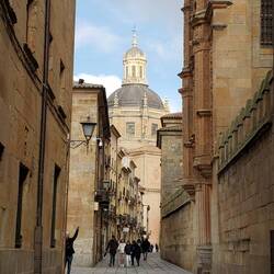 Salamanca Cathedral rising above the streets