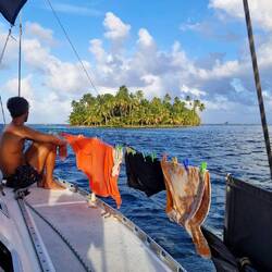 Blick auf eine der 400 Inseln von San Blas