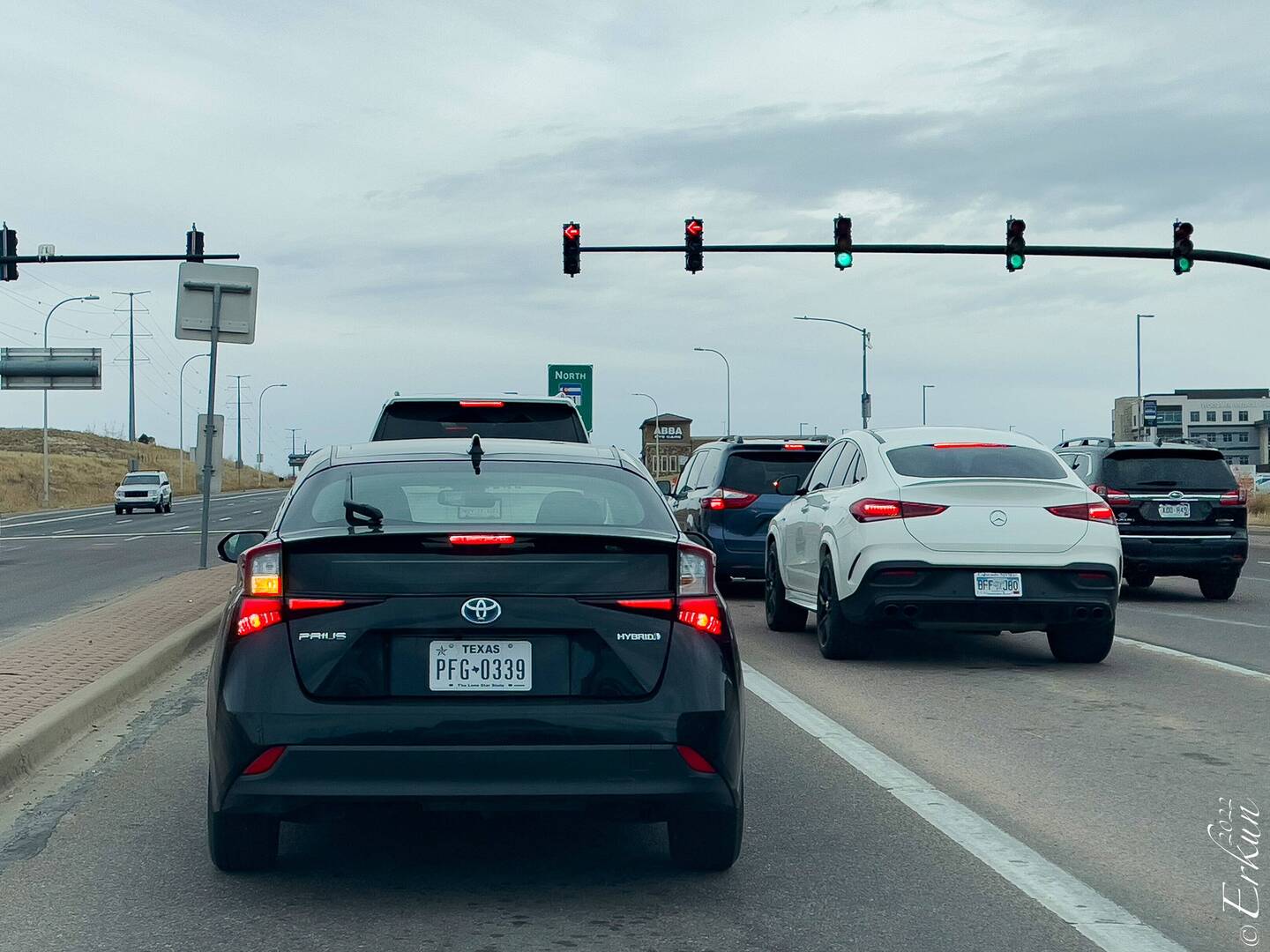 Following Mui back home after we pick up the rental from Avis — Colorado Springs, CO.