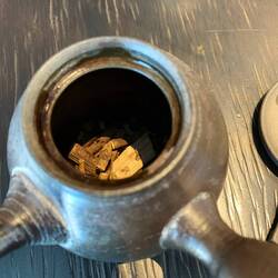 Bark tea that was sweet. Maybe lkke cinnamon