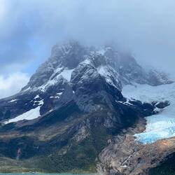 This beautiful glacier is going up, leaving a bare mark