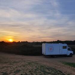 Wir genießen den Sonnenuntergang
