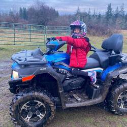 4 wheeling with my great niece and nephew on their property