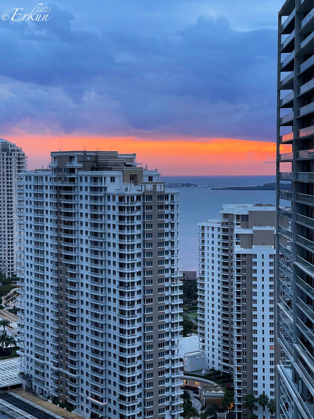 Sunrise from the condo — Miami, FL.