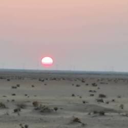 Sunset in the dessert near the border to Kuwait