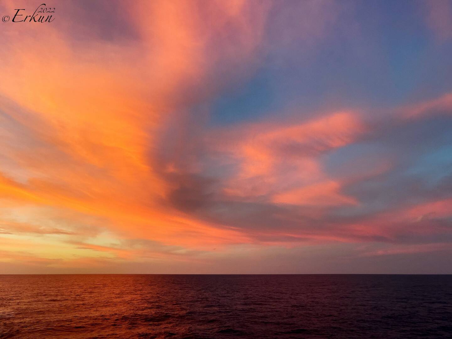 Sunrise as we pass by the Bahamas — At Sea ... Atlantic Ocean.