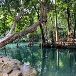 Above Kuang Si Waterfall