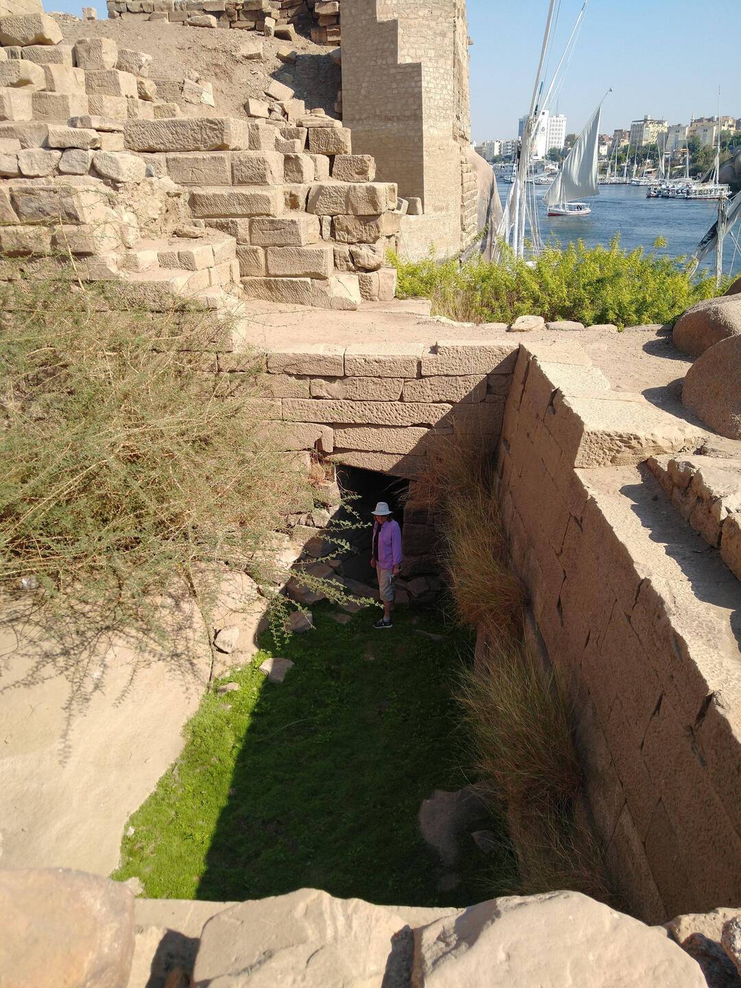 The blocked Nilometer at the bottom of the pit