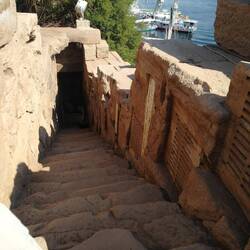 The 52 steps down to the Nile. See the white gages.