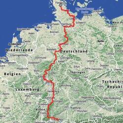 Die Original-Route des E1 durch Deutschland - 1.900 km