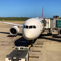 Im Dreamliner Boeing 787-9 starten wir gleich in Caracas