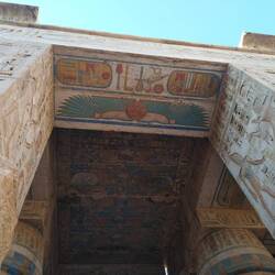 Looking up at the ceiling