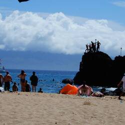 Jeff dived off this rock at Kāʻanapali.