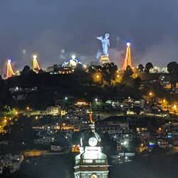 El Panecillo at night.