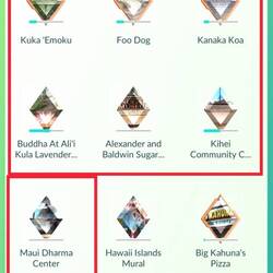 Pokegyms I visited in Maui.