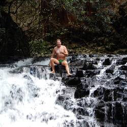Jeff at the deserted waterfall.