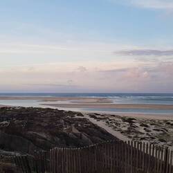 Blick über die Lagune und das Meer