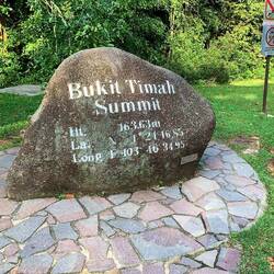 Bukit Timah Hill summit marker.