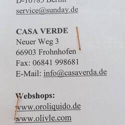 Das Olivenöl kann man über diese Firmen auch in Deutschland beziehen.