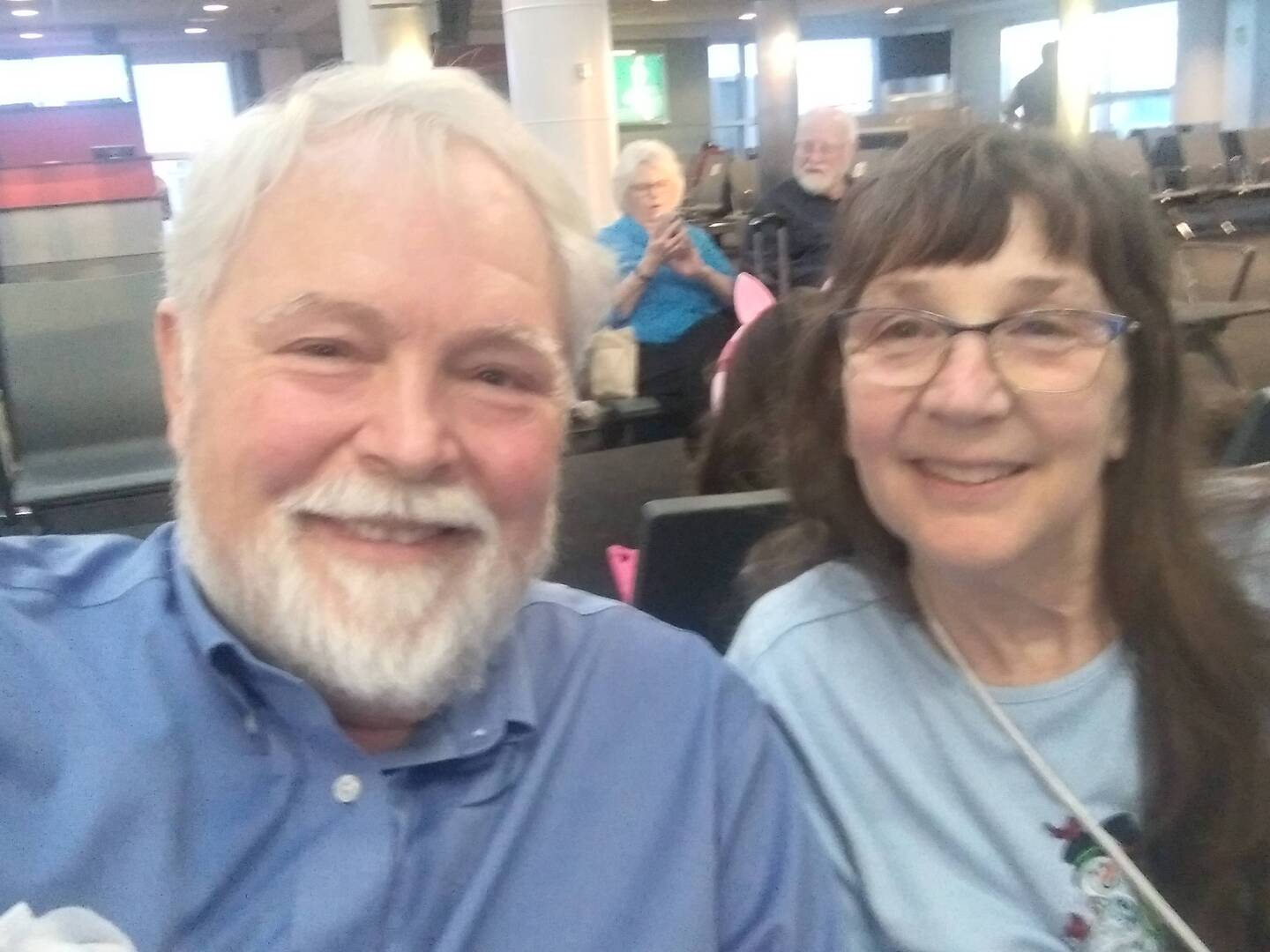 Sitting at the Gate waiting for our flight