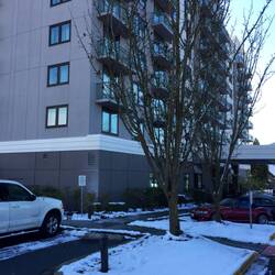 The snow covered Marriot Courtyard in Federal Way.